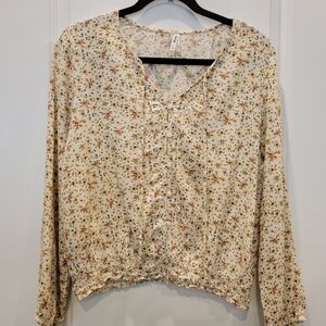 Bohemian Floral Cream Blouse